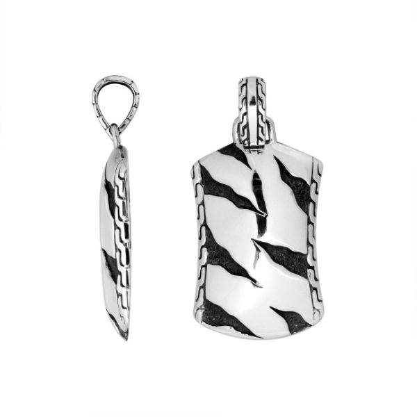 AP-9042-S Sterling Silver Beautiful Fancy Design Pendant With Plain Silver Jewelry Bali Designs Inc 