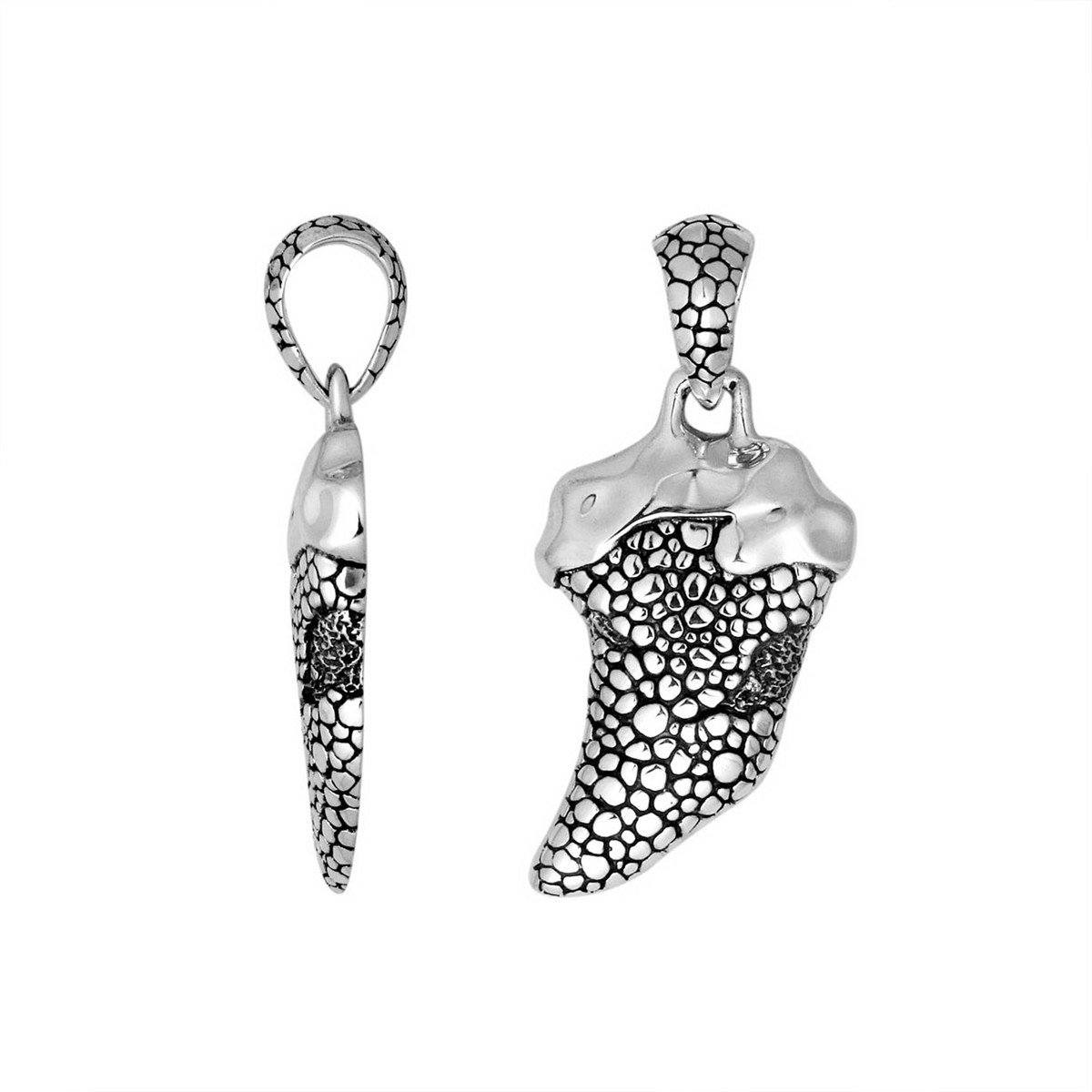 Wholesale sterling silver claw pendant with pebble textured surface.