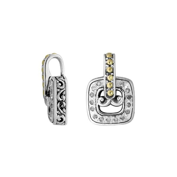 APG-8047-DY Sterling Silver Pendant With 18K Gold And Diamond Jewelry Bali Designs Inc 