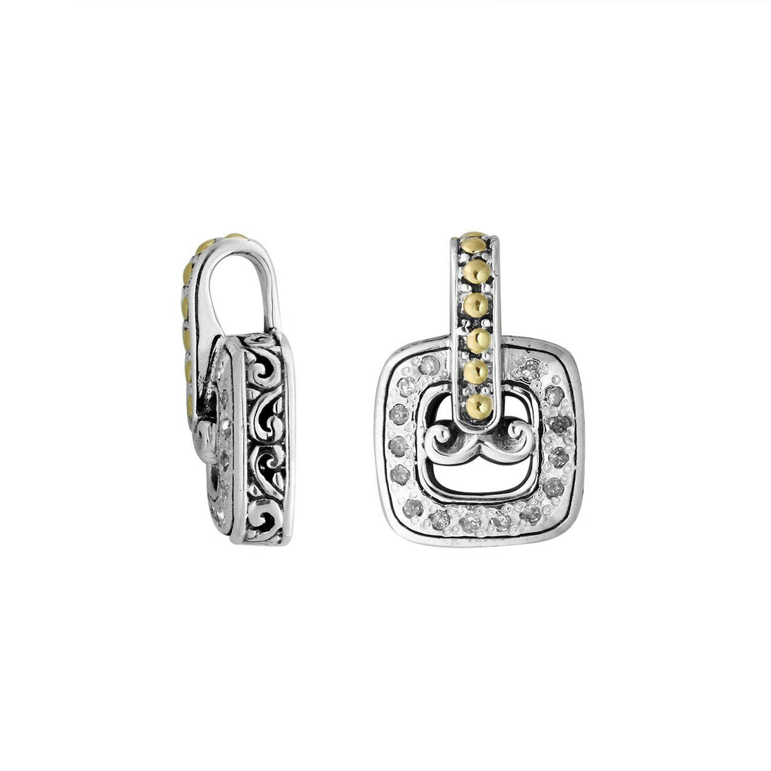 APG-8047-DY Sterling Silver Pendant With 18K Gold And Diamond Jewelry Bali Designs Inc 