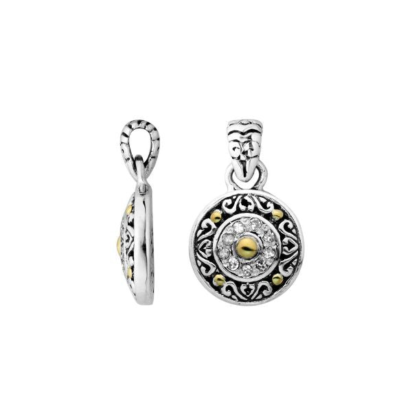 APG-8051-DY Sterling Silver Pendant With 18K Gold And Diamond Jewelry Bali Designs Inc 