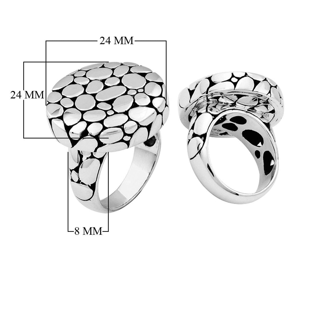 AR-1027-S-10" Sterling Silver Ring With Plain Silver Jewelry Bali Designs Inc 