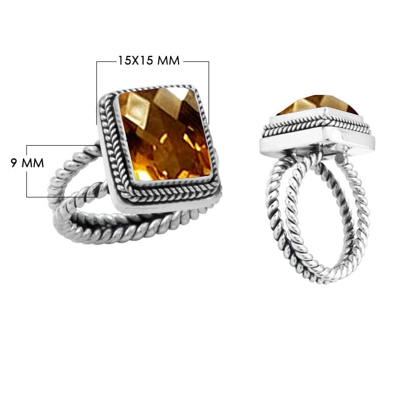 AR-1040-CT-9 Sterling Silver Ring With Citrine Q. Jewelry Bali Designs Inc 