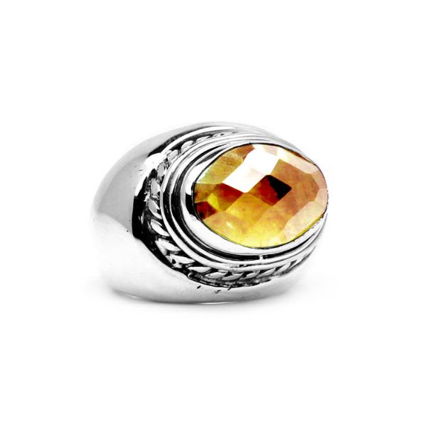 AR-1041-CT-5" Sterling Silver Ring With Citrine Q. Jewelry Bali Designs Inc 