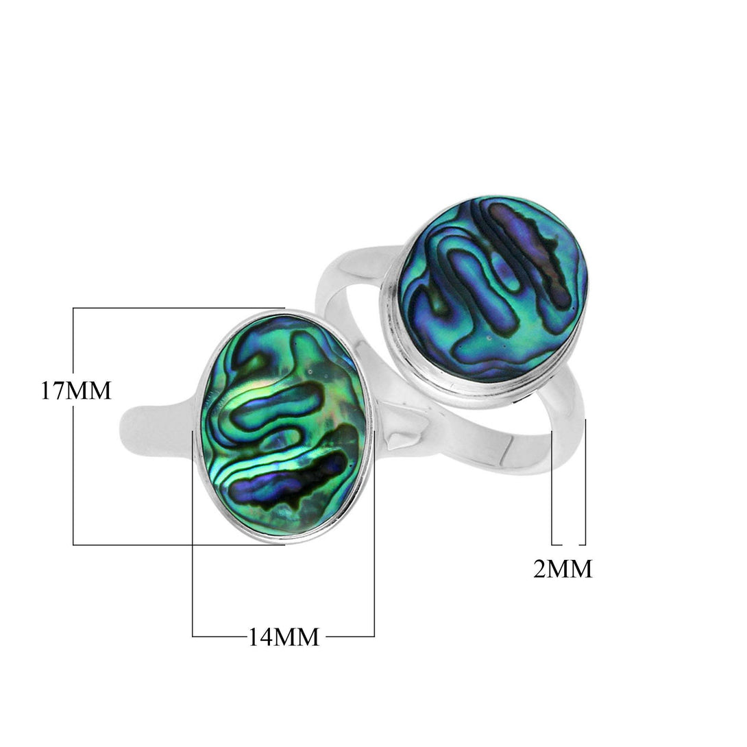 AR-1089-AB-6" Sterling Silver Ring With Abalone Shell Jewelry Bali Designs Inc 