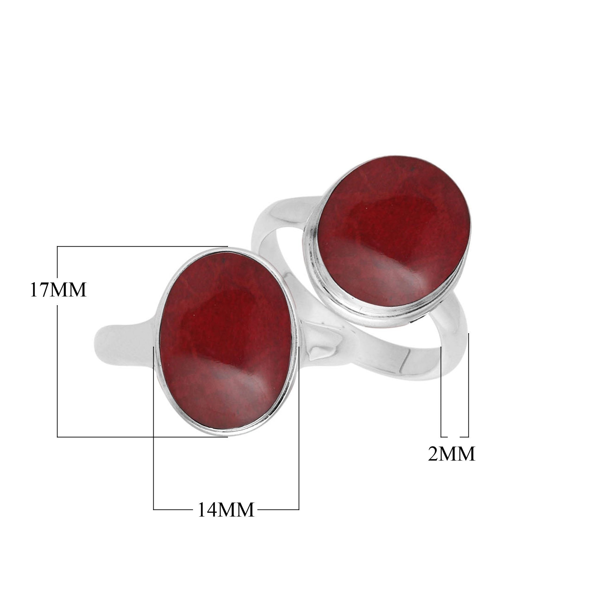 Wholesale sterling silver oval Red Coral ring with sleek bezel setting and polished 925 silver band, handcrafted artisan jewelry for bulk orders.