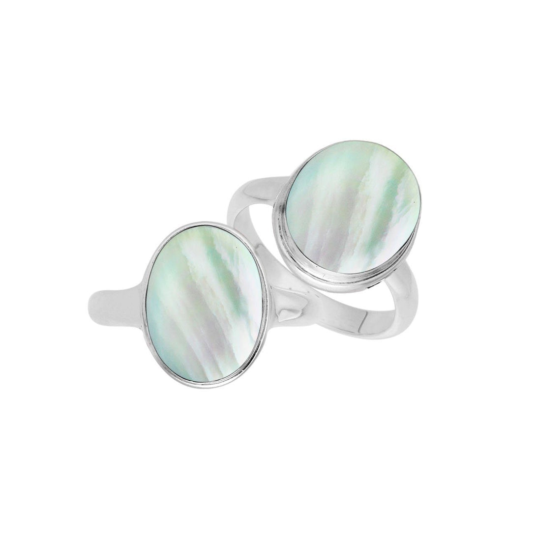 AR-1089-MOP-6" Sterling Silver Ring With Mother Of Pearl Jewelry Bali Designs Inc 