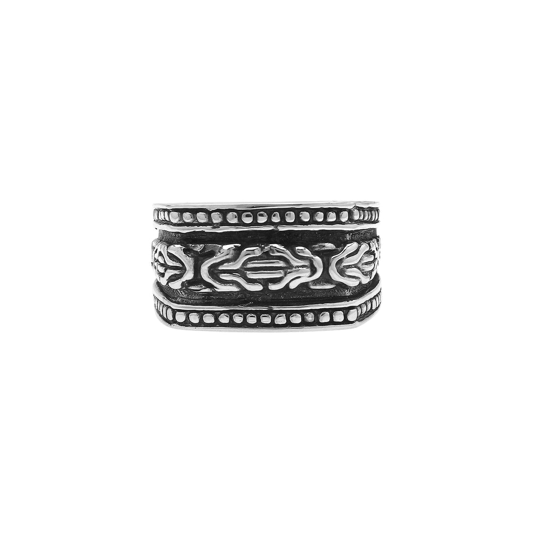 AR-1115-S-8 Sterling Silver Ring With Plain Silver Jewelry Bali Designs Inc 