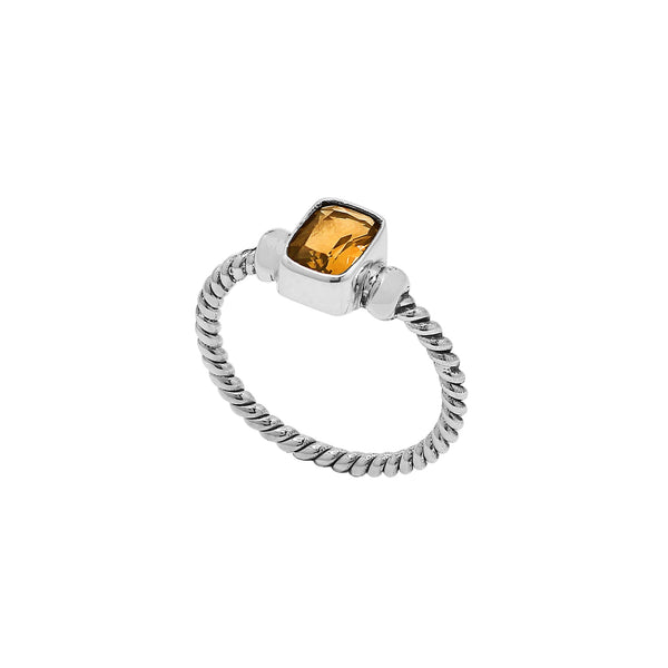 AR-1119-CT-4 Sterling Silver Ring With Citrine Q. Jewelry Bali Designs Inc 