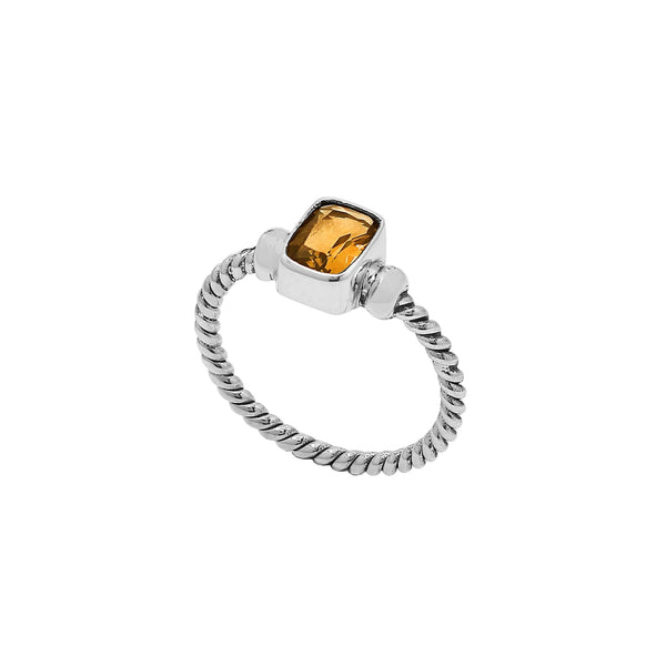 AR-1119-CT-5 Sterling Silver Ring With Citrine Q. Jewelry Bali Designs Inc 