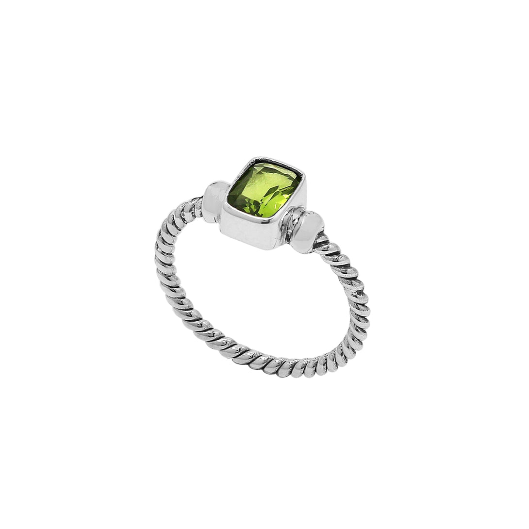 AR-1119-PR-6 Sterling Silver Ring With Peridot Q. Jewelry Bali Designs Inc 