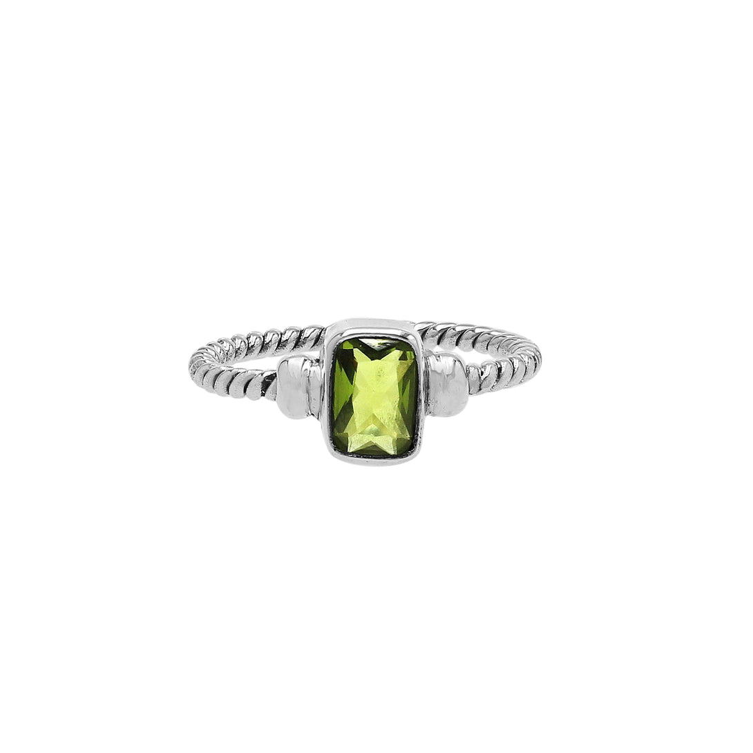 AR-1119-PR-8 Sterling Silver Ring With Peridot Q. Jewelry Bali Designs Inc 