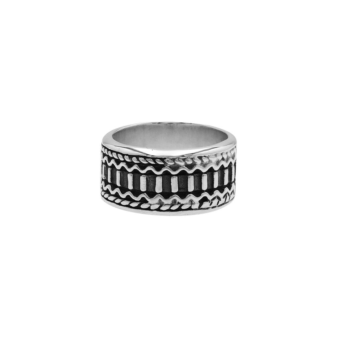 AR-1120-S-10 Sterling Silver Ring With Plain Silver Jewelry Bali Designs Inc 