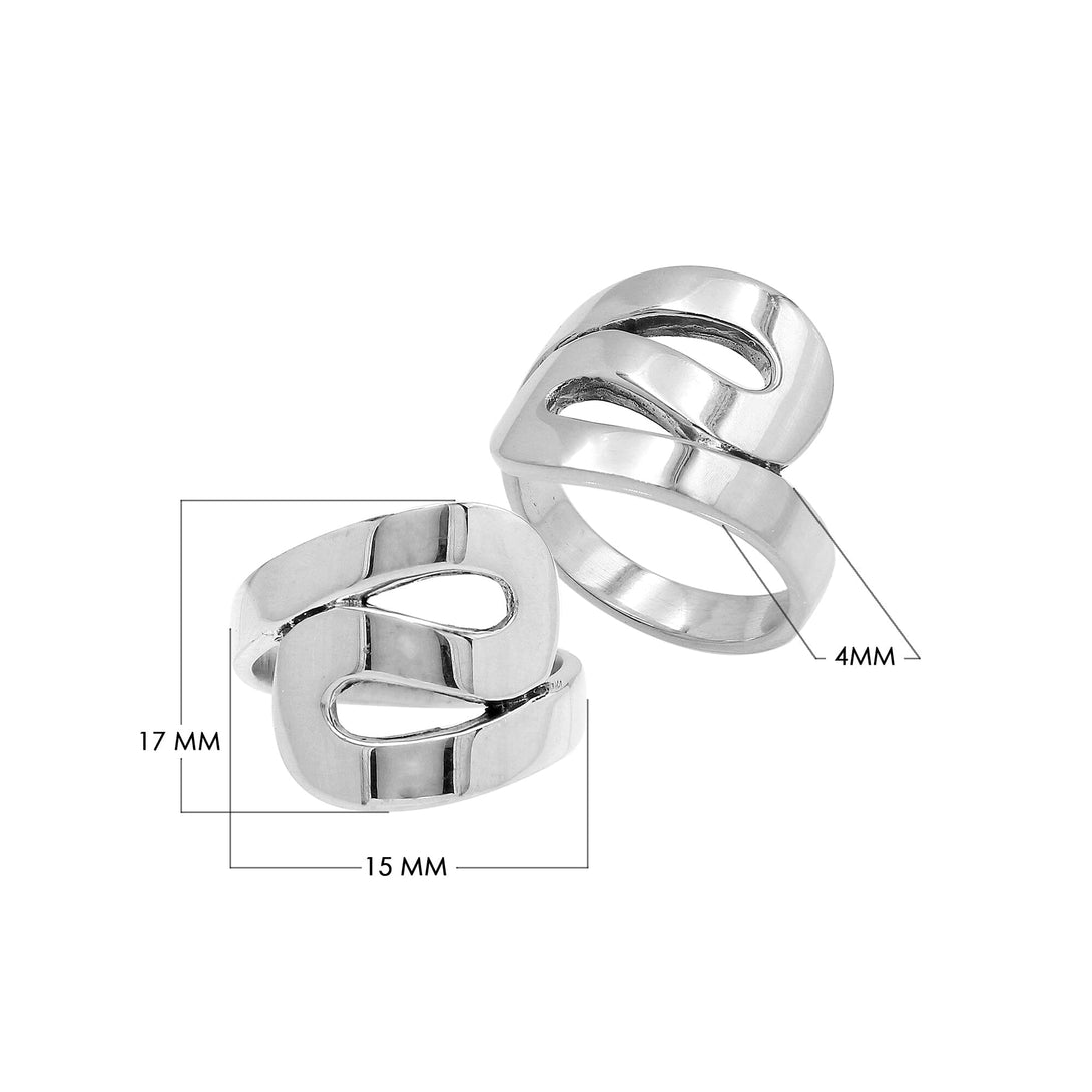 AR-1131-S-11 Sterling Silver Ring With Plain Silver Jewelry Bali Designs Inc 