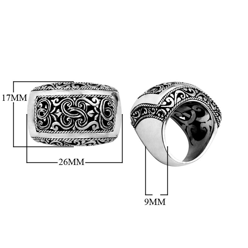 AR-6006-S-8" Sterling Silver Ring With Plain Silver Jewelry Bali Designs Inc 