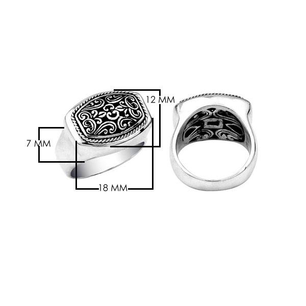 AR-6007-S-10" Sterling Silver Ring With Plain Silver Jewelry Bali Designs Inc 
