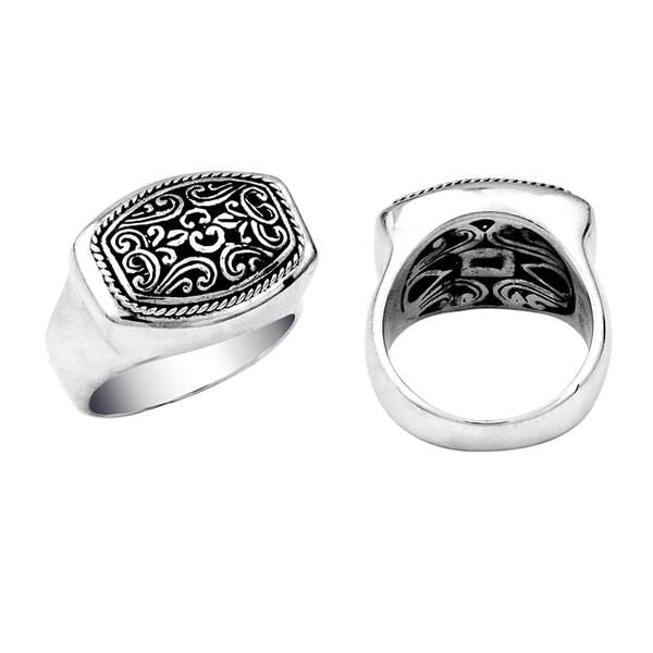 AR-6007-S-4.5" Sterling Silver Ring With Plain Silver Jewelry Bali Designs Inc 