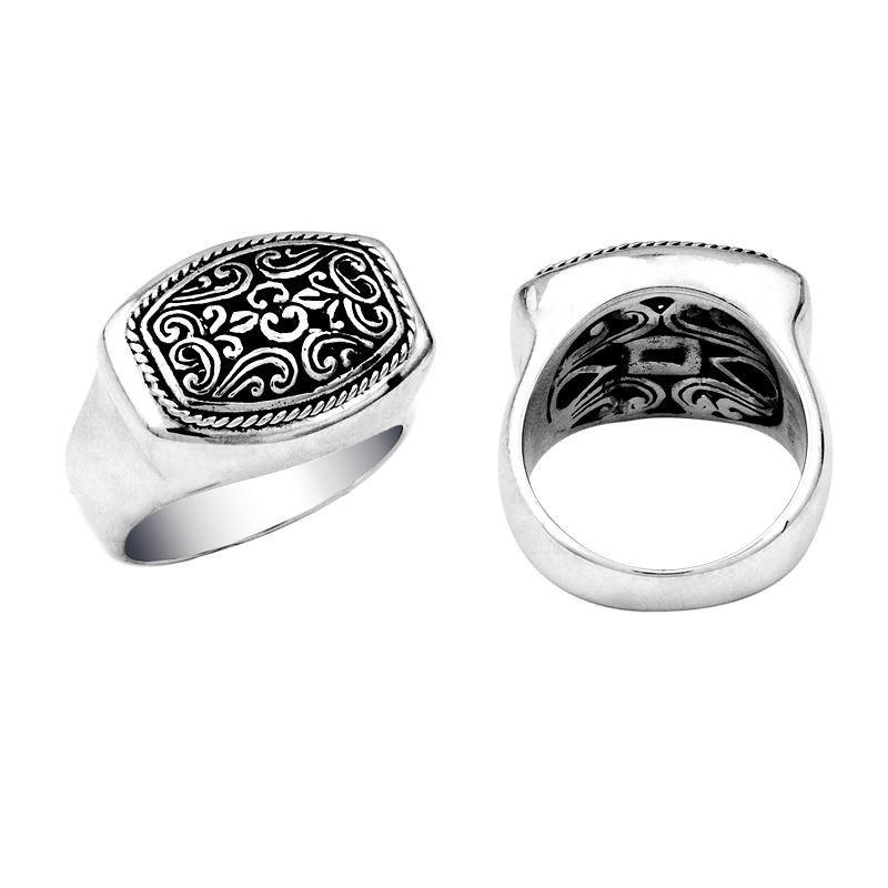 AR-6007-S-6" Sterling Silver Ring With Plain Silver Jewelry Bali Designs Inc 