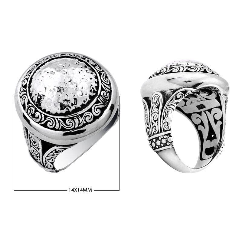 AR-6014-S-14 Sterling Silver Ring With Plain Silver Jewelry Bali Designs Inc 