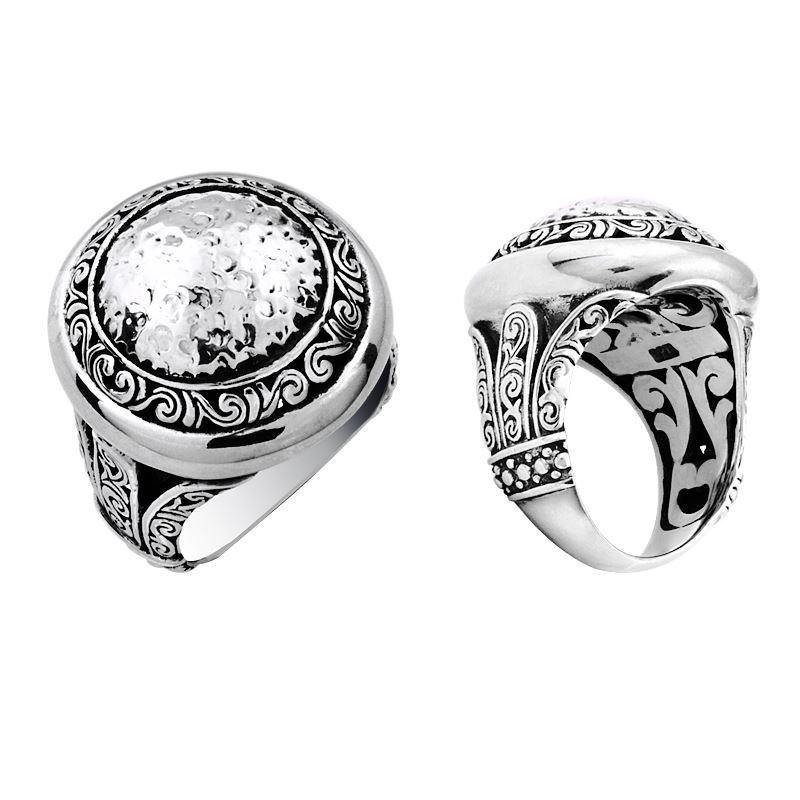 AR-6014-S-14" Sterling Silver Ring With Plain Silver Jewelry Bali Designs Inc 