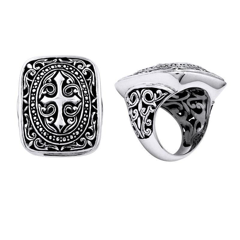 AR-6015-S-13" Sterling Silver Ring With Plain Silver Jewelry Bali Designs Inc 