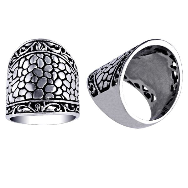 AR-6023-S-10" Sterling Silver Ring With Plain Silver Jewelry Bali Designs Inc 