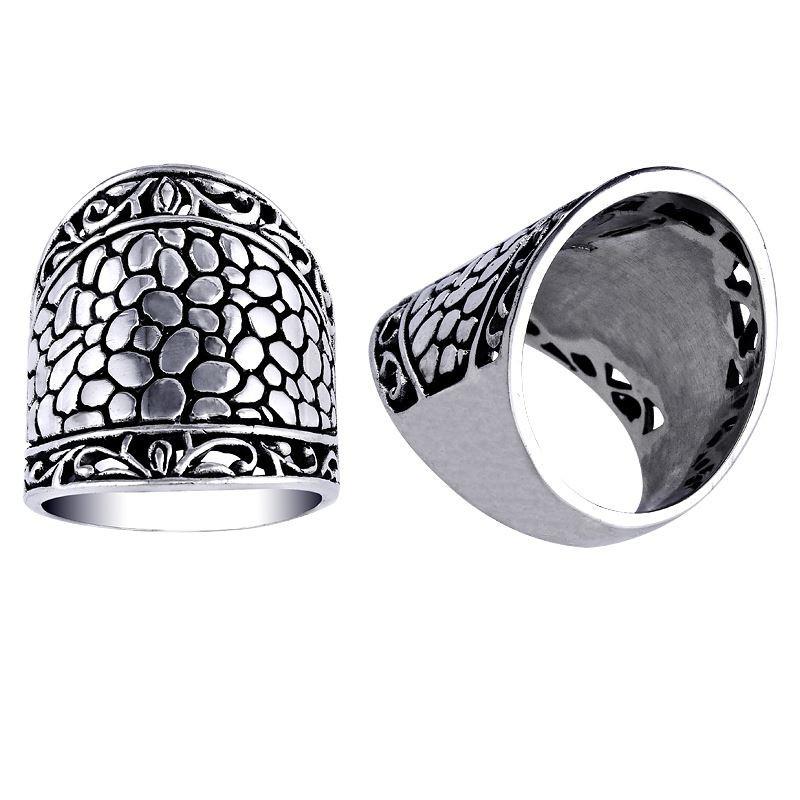 AR-6023-S-7" Sterling Silver Ring With Plain Silver Jewelry Bali Designs Inc 