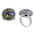 Sterling Silver handcrafted multi-quartz ring with Amethyst, Citrine, Blue Topaz, and Peridot Quartz wholesale from Bali, Indonesiz 