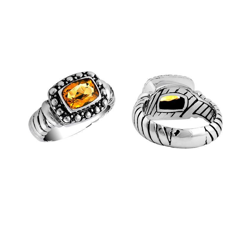 AR-6033-CT-6" Sterling Silver Ring With Citrine Q. Jewelry Bali Designs Inc 