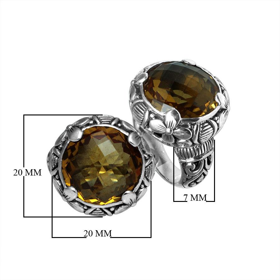 AR-6085-CT-5" Sterling Silver Ring With Citrine Q. Jewelry Bali Designs Inc 
