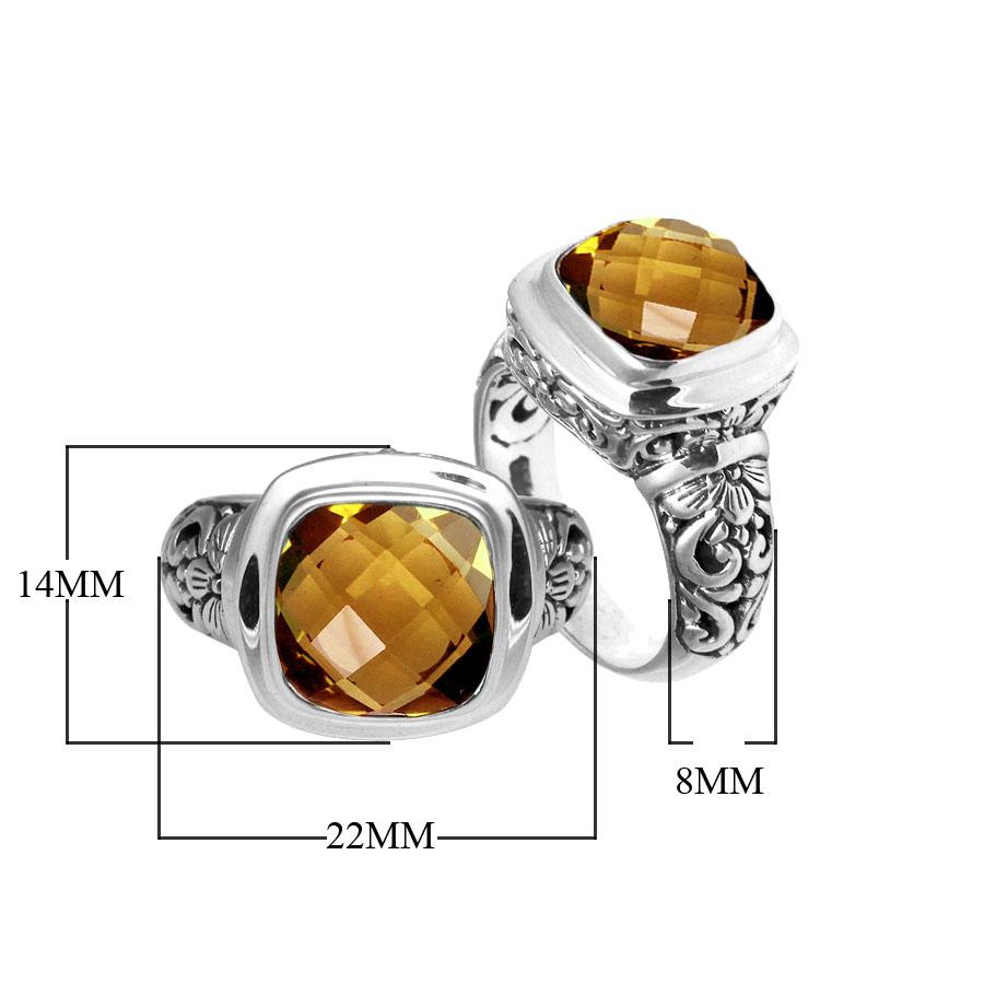 AR-6086-CT-7" Sterling Silver Ring With Citrine Q. Jewelry Bali Designs Inc 
