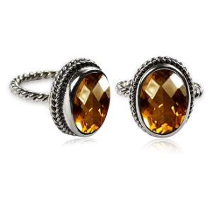 AR-6090-CT-7" Sterling Silver Ring With Citrine Q. Jewelry Bali Designs Inc 
