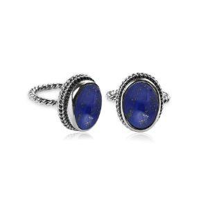 AR-6090-LP-7" Sterling Silver Ring With Lapis Jewelry Bali Designs Inc 