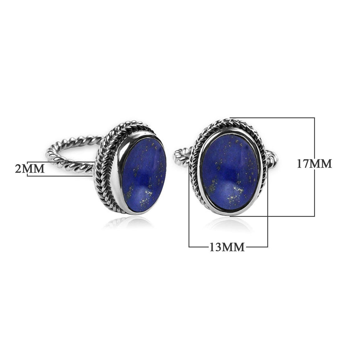 AR-6090-LP-7" Sterling Silver Ring With Lapis Jewelry Bali Designs Inc 