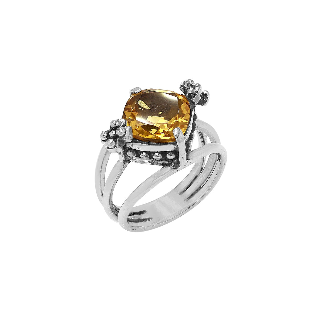 AR-6094-CT-7 Sterling Silver Ring With Citrine Q. Jewelry Bali Designs Inc 