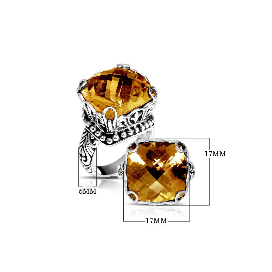 AR-6111-CT-6" Sterling Silver Ring With Citrine Q. Jewelry Bali Designs Inc 
