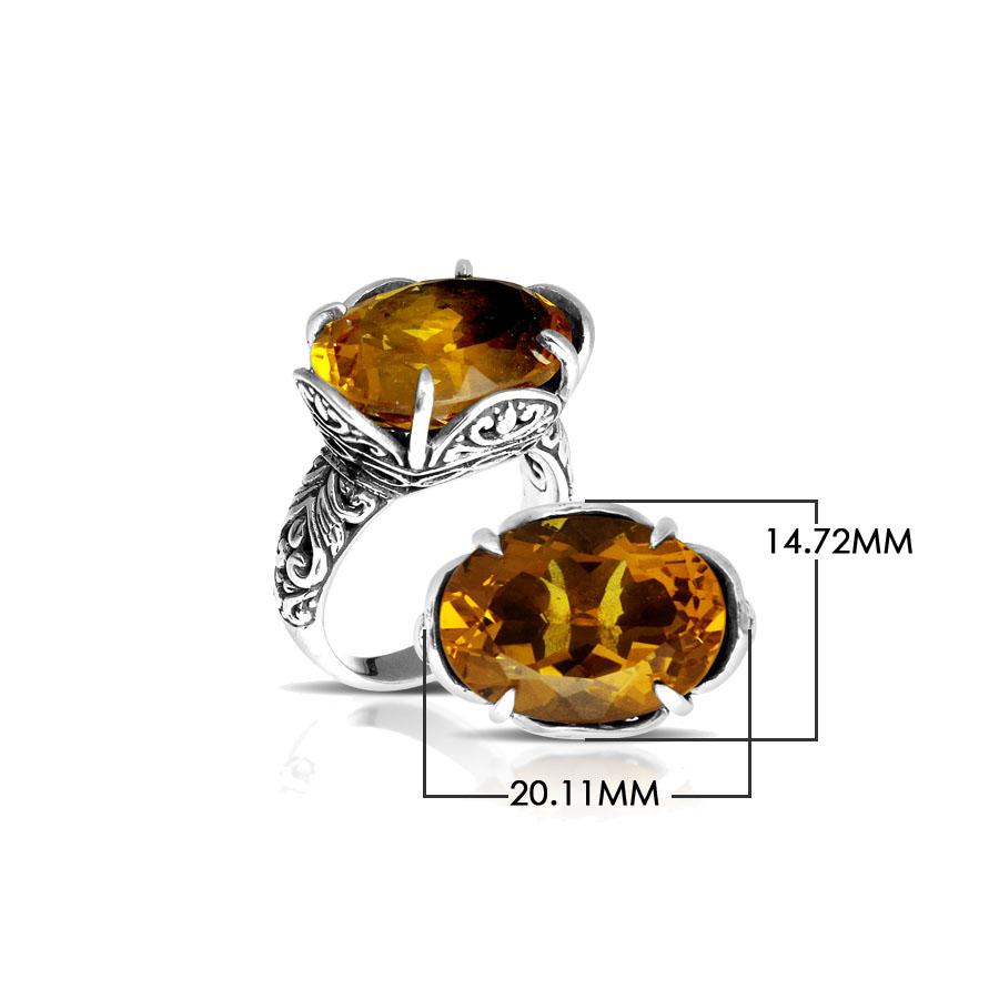 AR-6112-CT-6" Sterling Silver Ring With Citrine Q. Jewelry Bali Designs Inc 