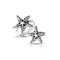 Sterling silver handcrafted Starfish ring with oxidized detailing made in Bali.