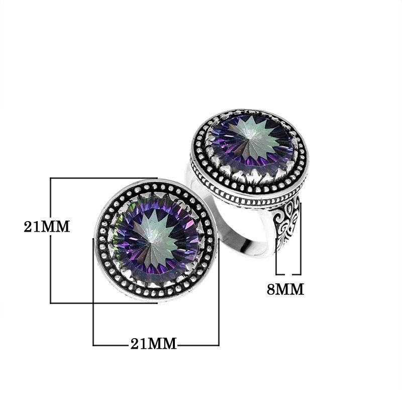 AR-6134-MT-9" Sterling Silver Ring With Mystic Quartz Jewelry Bali Designs Inc 