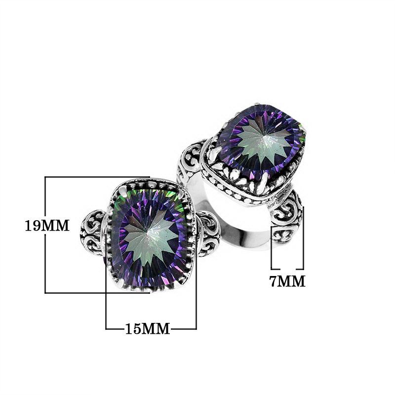 AR-6137-MT-8" Sterling Silver Ring With Mystic Quartz Jewelry Bali Designs Inc 