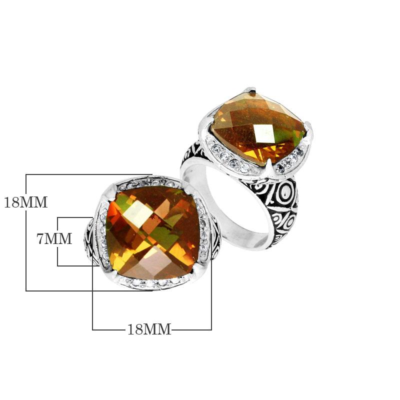 AR-6145-CT-10" Sterling Silver Ring With Citrine Q. Jewelry Bali Designs Inc 