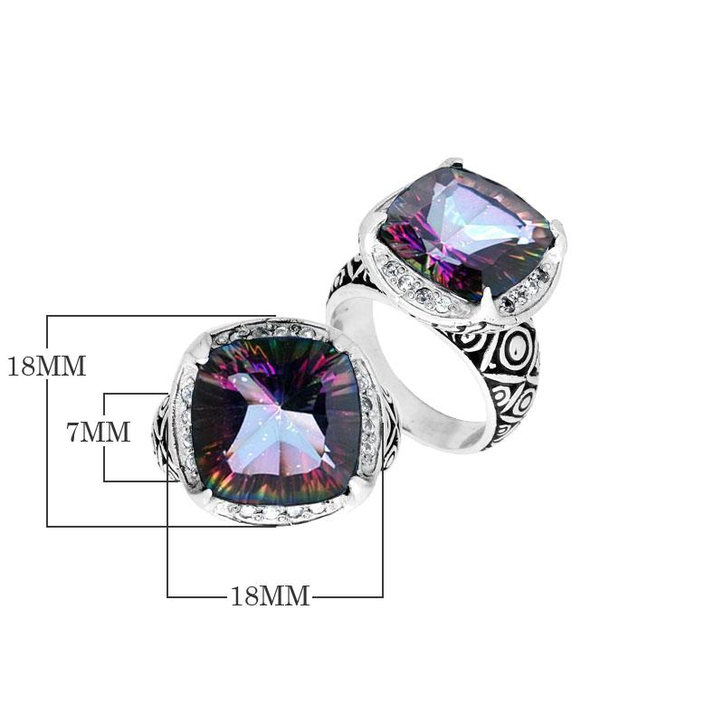 AR-6145-MT-7" Sterling Silver Ring With Mystic Quartz Jewelry Bali Designs Inc 