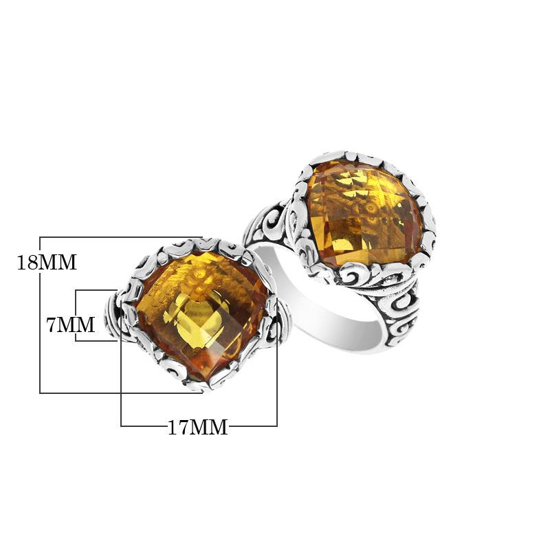 AR-6148-CT-8" Sterling Silver Ring With Citrine Q. Jewelry Bali Designs Inc 