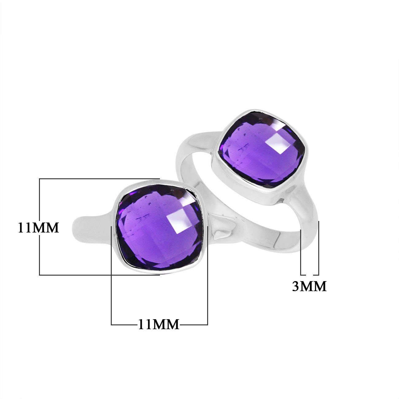 Wholesale sterling silver ring with Amethyst Quartz double stones in a sleek bezel design