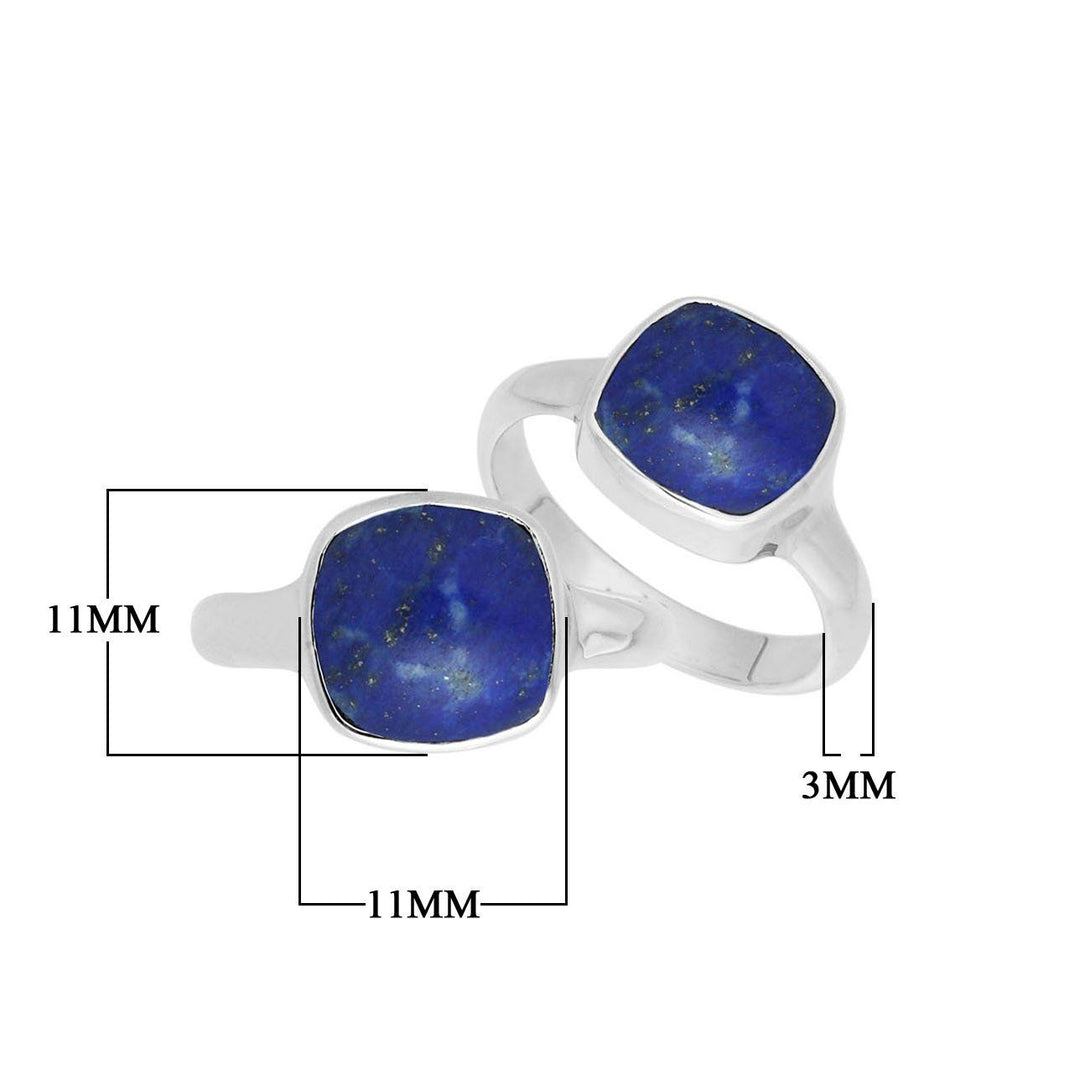 AR-6157-LP-6'' Sterling Silver Cushion Shape Ring With Lapis Jewelry Bali Designs Inc 