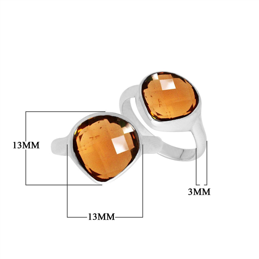 AR-6159-CT-8'' Sterling Silver Ring With Citrine Q. Jewelry Bali Designs Inc 