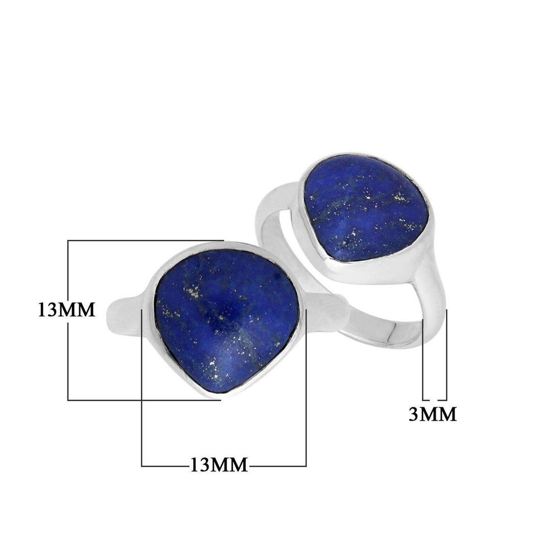 AR-6159-LP-7'' Sterling Silver Pear Shape Ring With Lapis Jewelry Bali Designs Inc 