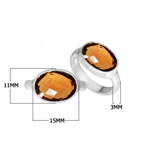 Wholesale 925 Sterling Silver double oval Citrine Quartz ring, handcrafted in Bali.