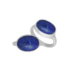 AR-6160-LP-6'' Sterling Silver Oval Shape Ring With Lapis Jewelry Bali Designs Inc 