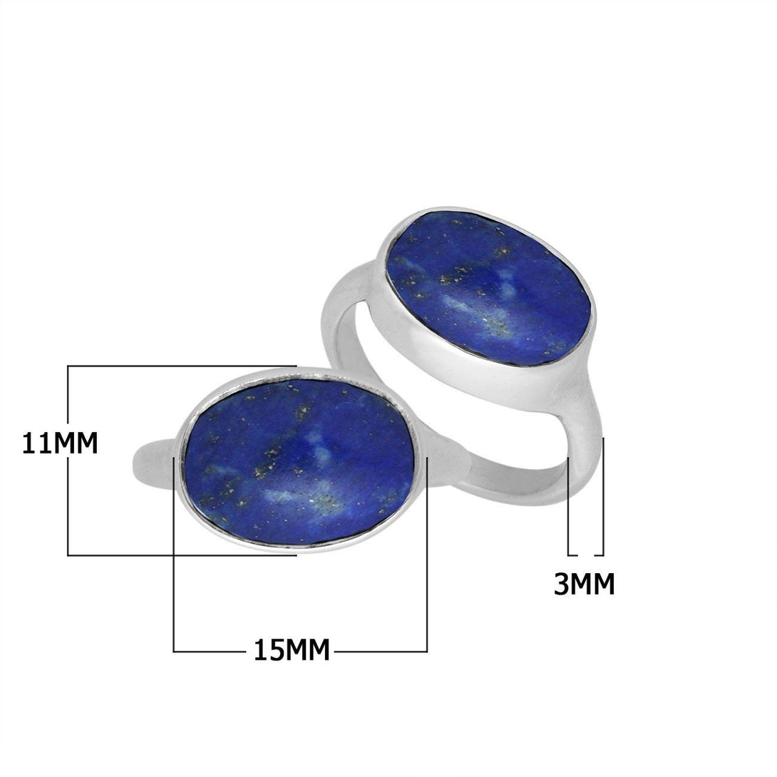 AR-6160-LP-6'' Sterling Silver Oval Shape Ring With Lapis Jewelry Bali Designs Inc 